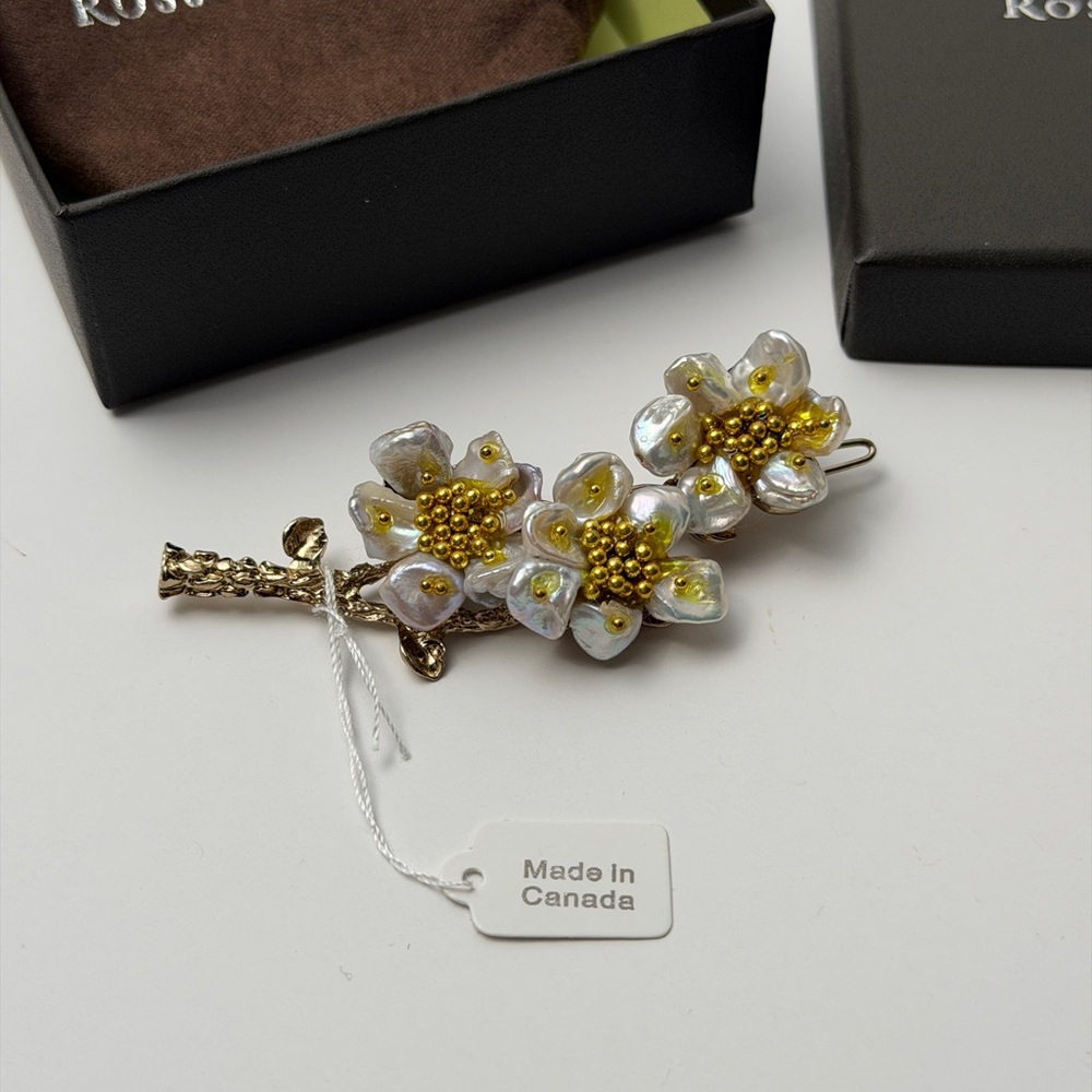 Ross & Simons Pearl Floral Hair Clip - NIB
